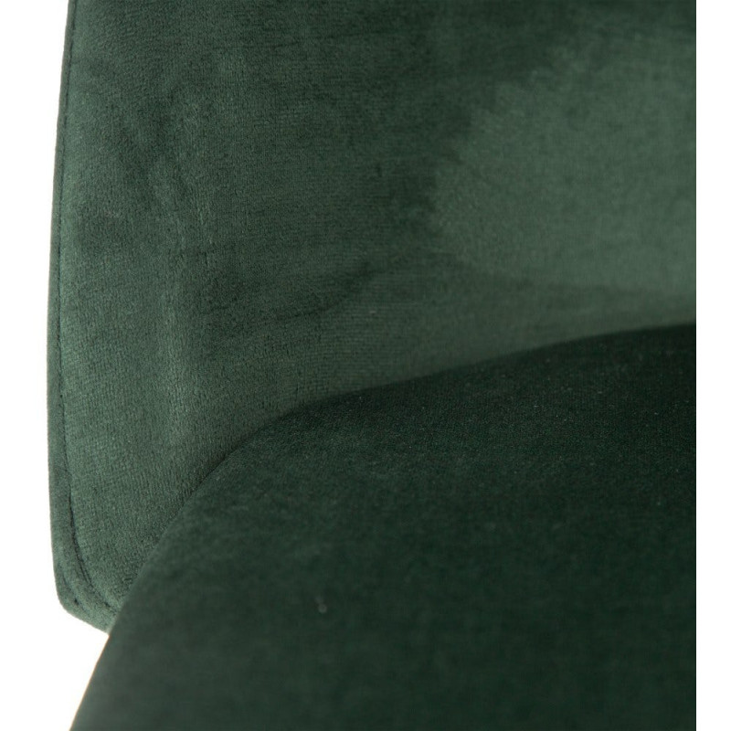 Tabouret de bar moderne avec dossier en Velours Vert foncé Métal Noir Bravira (Lot de 2) - 7