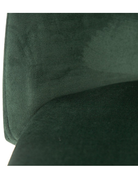 Tabouret de bar moderne avec dossier en Velours Vert foncé Métal Noir Bravira (Lot de 2) - 7