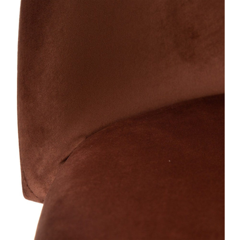 Tabouret de bar moderne avec dossier en Velours Terracotta Métal Noir Bravira (Lot de 2) - 7