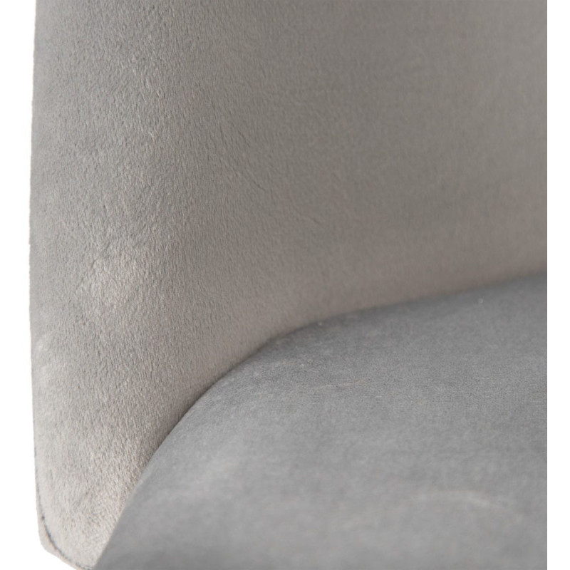 Tabouret de bar moderne avec dossier en Velours Gris Métal Noir Bravira (Lot de 2) - 7
