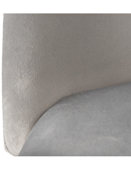 Tabouret de bar moderne avec dossier en Velours Gris Métal Noir Bravira (Lot de 2) - 7