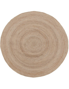 Grand Tapis bohème tressé Rond 300x300 en Jute Naturel Igor - 2
