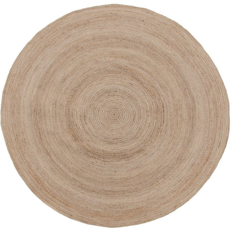 Grand Tapis bohème tressé Rond 300x300 en Jute Naturel Igor - 2