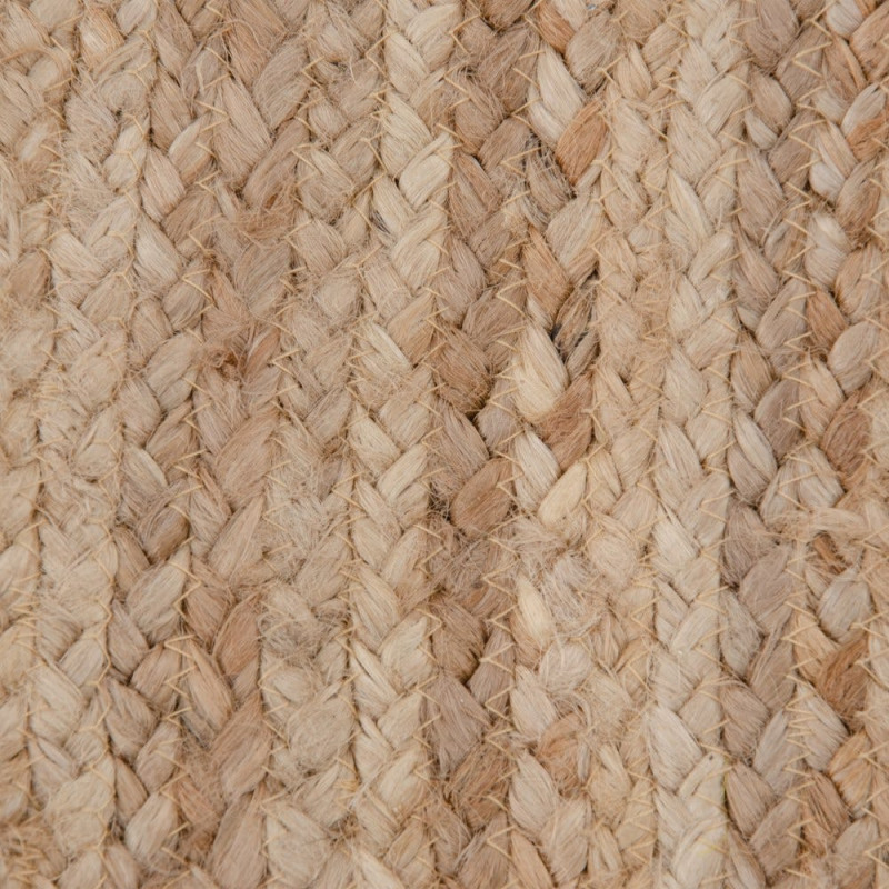 Grand Tapis bohème tressé Rond 300x300 en Jute Naturel Igor - 4