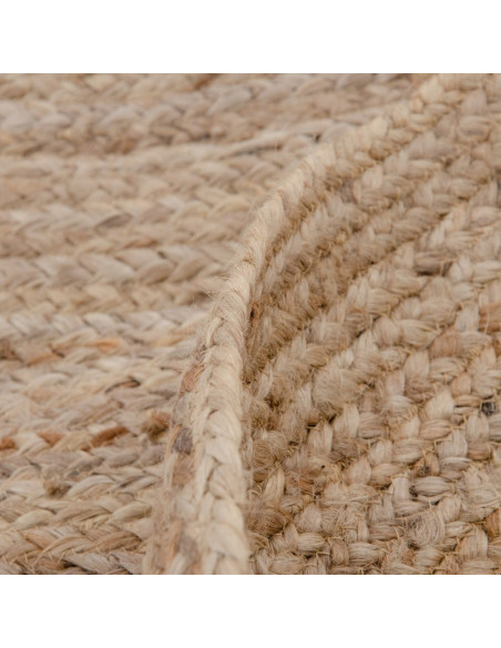 Grand Tapis bohème tressé Rond 300x300 en Jute Naturel Igor - 5
