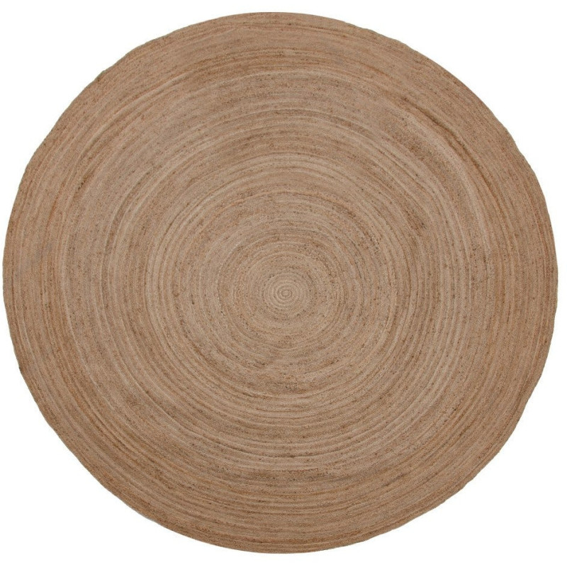 Grand Tapis bohème tressé Rond 350x350 en Jute Naturel Igor - 1