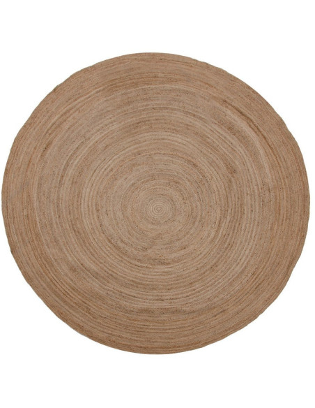 Grand Tapis bohème tressé Rond 350x350 en Jute Naturel Igor - 1