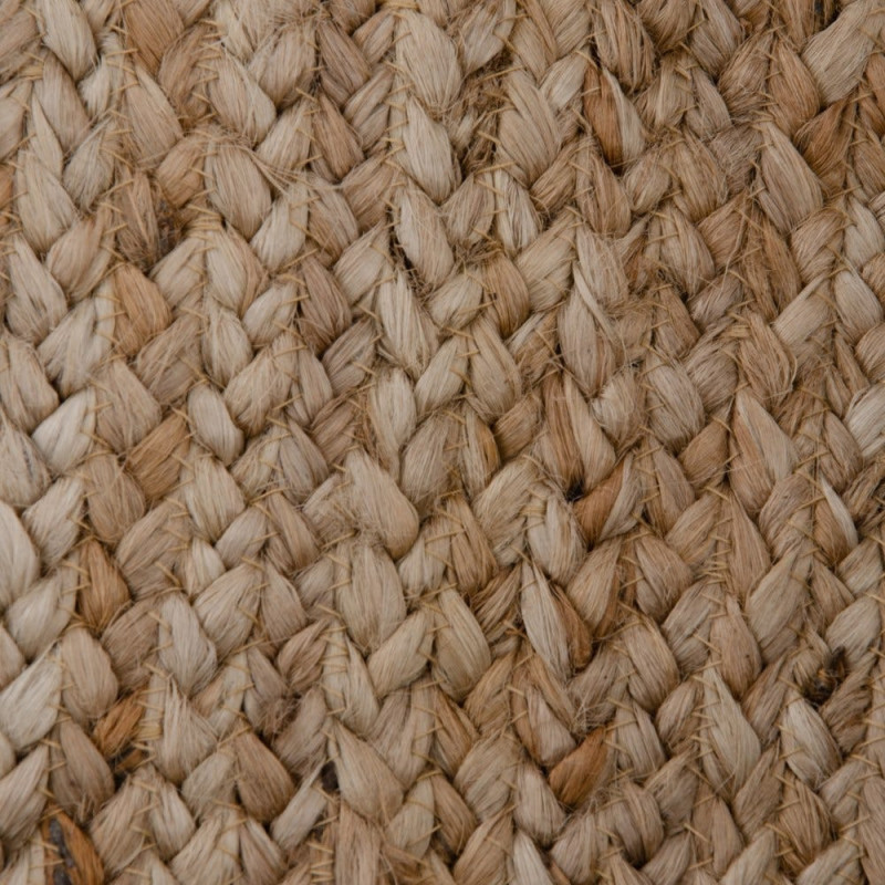 Grand Tapis bohème tressé Rond 350x350 en Jute Naturel Igor - 4