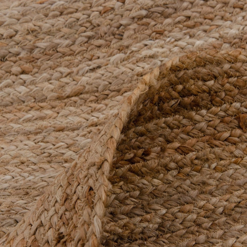 Grand Tapis bohème tressé Rond 350x350 en Jute Naturel Igor - 5