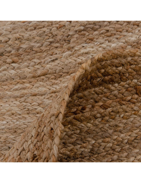 Grand Tapis bohème tressé Rond 350x350 en Jute Naturel Igor - 5