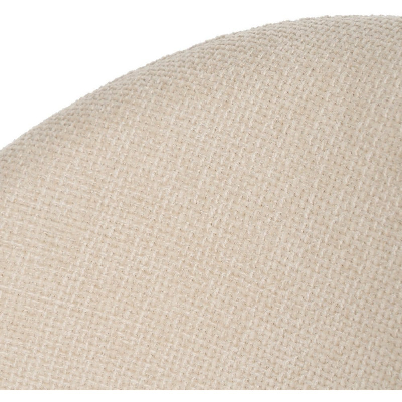 Chaise arrondie mid-century moderne en Tissu Blanc Métal Noir Bayani (Lot de 4) - 5