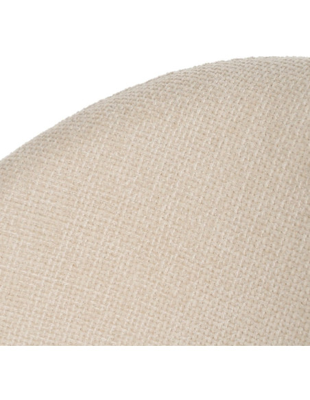 Chaise arrondie mid-century moderne en Tissu Blanc Métal Noir Bayani (Lot de 4) - 5