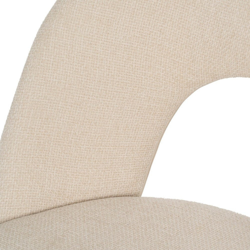 Chaise arrondie mid-century moderne en Tissu Blanc Métal Noir Bayani (Lot de 4) - 7