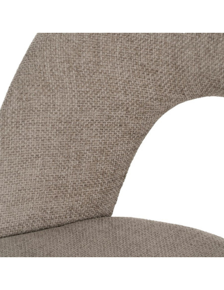 Chaise arrondie mid-century moderne en Tissu Taupe Métal Noir Bayani (Lot de 4) - 7