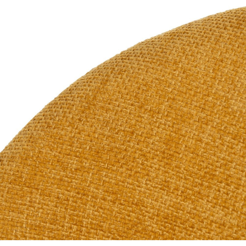 Chaise arrondie mid-century moderne en Tissu Jaune moutarde Métal Noir Bayani (Lot de 4) - 5