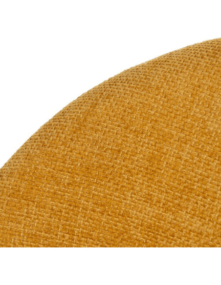 Chaise arrondie mid-century moderne en Tissu Jaune moutarde Métal Noir Bayani (Lot de 4) - 5