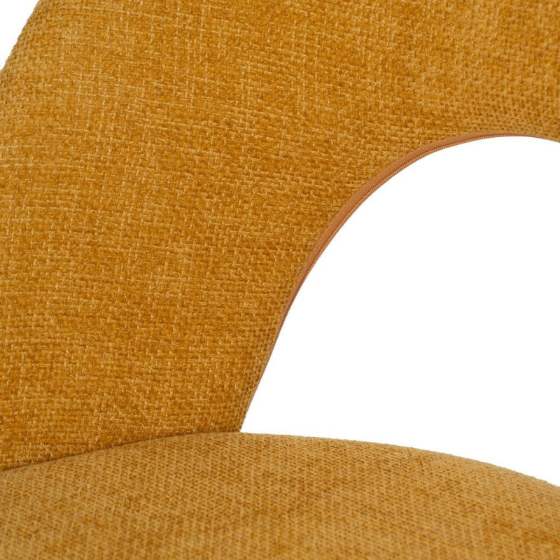 Chaise arrondie mid-century moderne en Tissu Jaune moutarde Métal Noir Bayani (Lot de 4) - 7