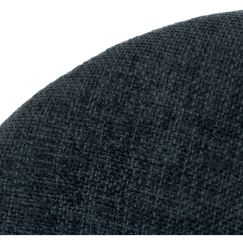 Chaise arrondie mid-century moderne en Tissu Bleu Métal Noir Bayani (Lot de 4) - 6