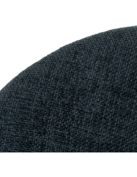 Chaise arrondie mid-century moderne en Tissu Bleu Métal Noir Bayani (Lot de 4) - 6