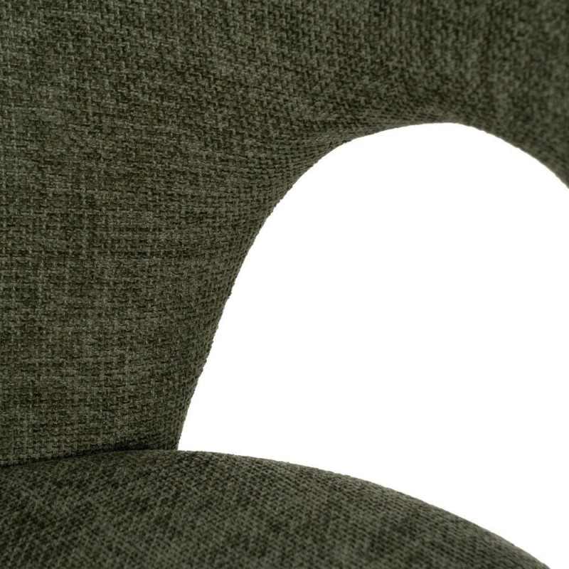 Chaise arrondie mid-century moderne en Tissu Vert Métal Noir Bayani (Lot de 4) - 7