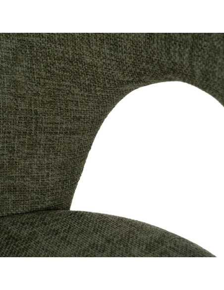 Chaise arrondie mid-century moderne en Tissu Vert Métal Noir Bayani (Lot de 4) - 7