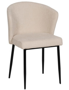 Chaise moderne chic en Tissu Blanc Métal Noir Tanoya (Lot de 2) - 1