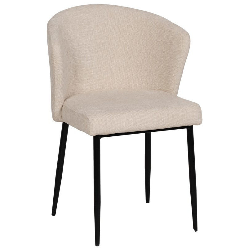 Chaise moderne chic en Tissu Blanc Métal Noir Tanoya (Lot de 2) - 1