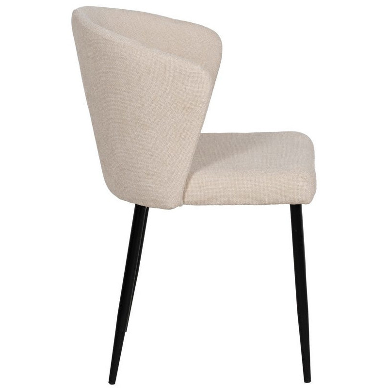 Chaise moderne chic en Tissu Blanc Métal Noir Tanoya (Lot de 2) - 3