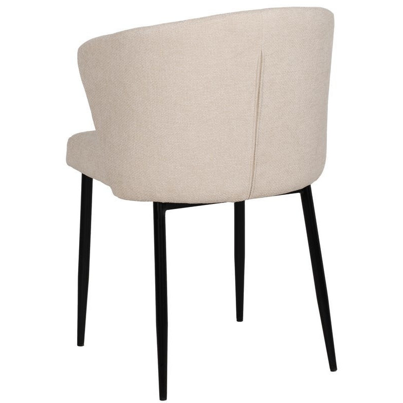 Chaise moderne chic en Tissu Blanc Métal Noir Tanoya (Lot de 2) - 4