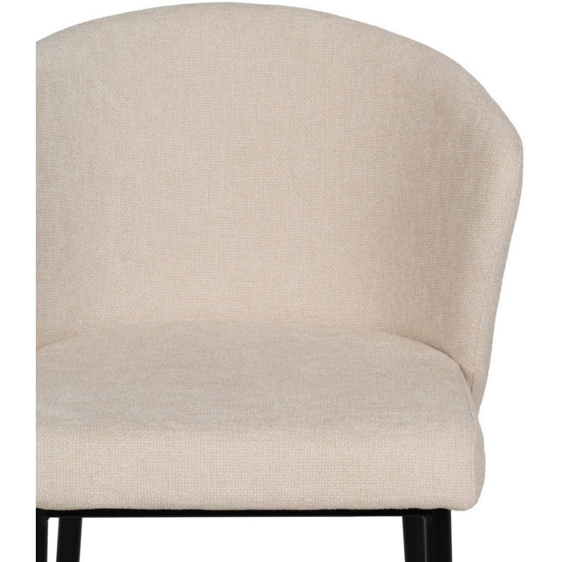 Chaise moderne chic en Tissu Blanc Métal Noir Tanoya (Lot de 2) - 5