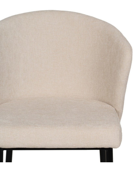 Chaise moderne chic en Tissu Blanc Métal Noir Tanoya (Lot de 2) - 5