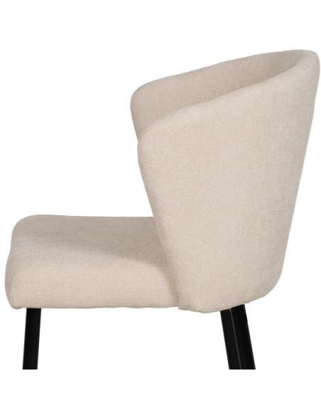 Chaise moderne chic en Tissu Blanc Métal Noir Tanoya (Lot de 2) - 7