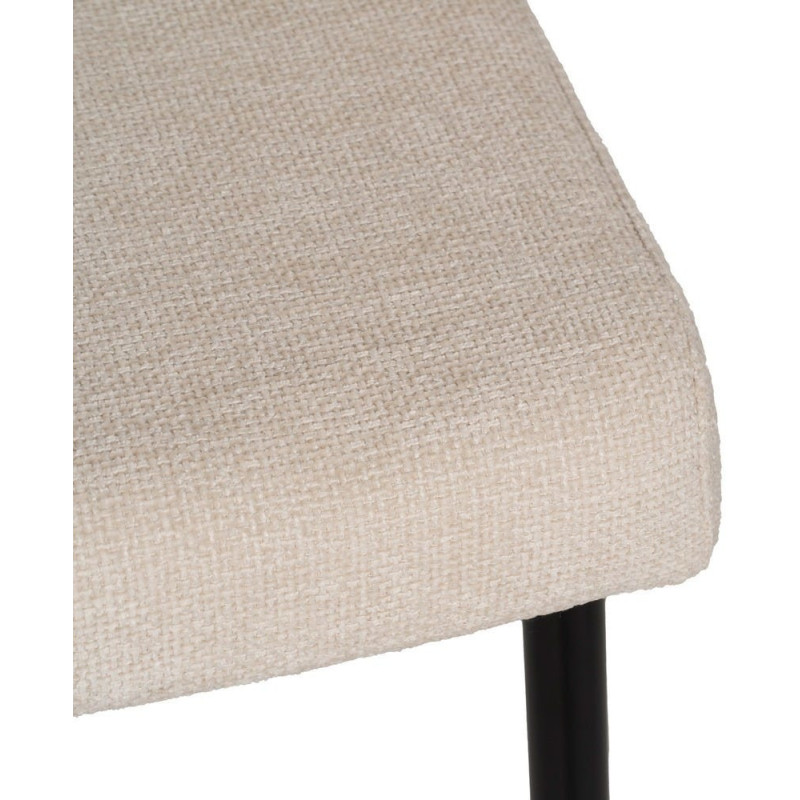 Chaise moderne chic en Tissu Blanc Métal Noir Tanoya (Lot de 2) - 9