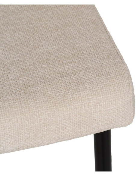 Chaise moderne chic en Tissu Blanc Métal Noir Tanoya (Lot de 2) - 9