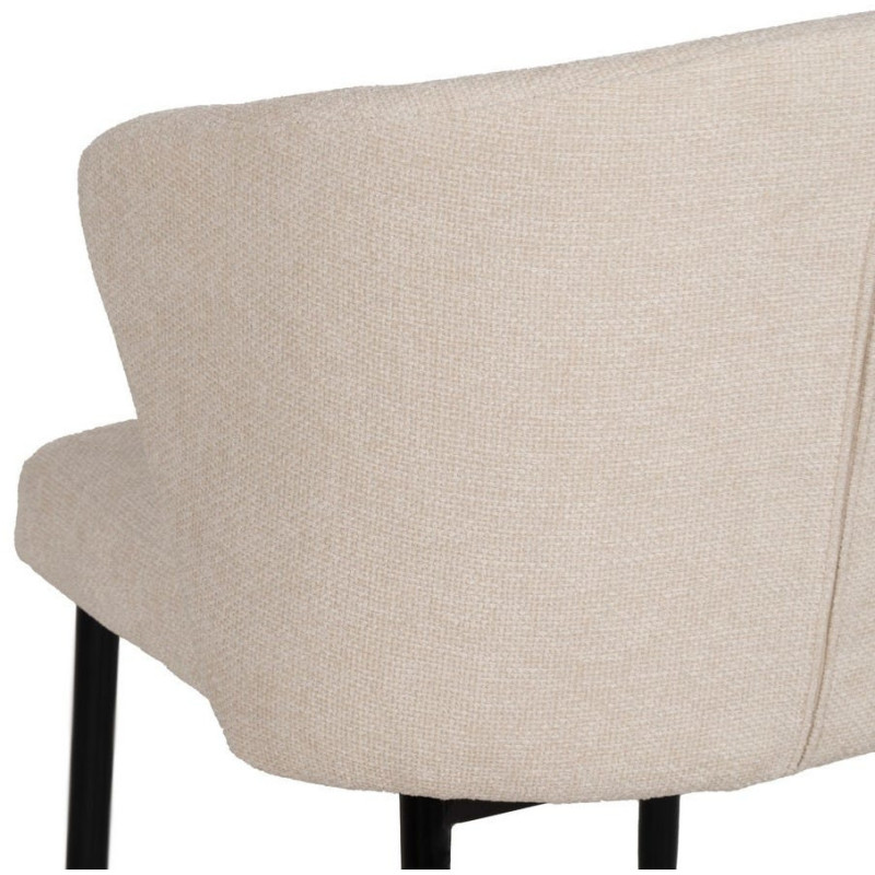 Chaise moderne chic en Tissu Blanc Métal Noir Tanoya (Lot de 2) - 10