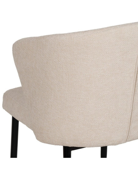 Chaise moderne chic en Tissu Blanc Métal Noir Tanoya (Lot de 2) - 10