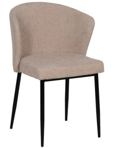 Chaise moderne chic en Tissu Beige Métal Noir Tanoya (Lot de 2) - 1