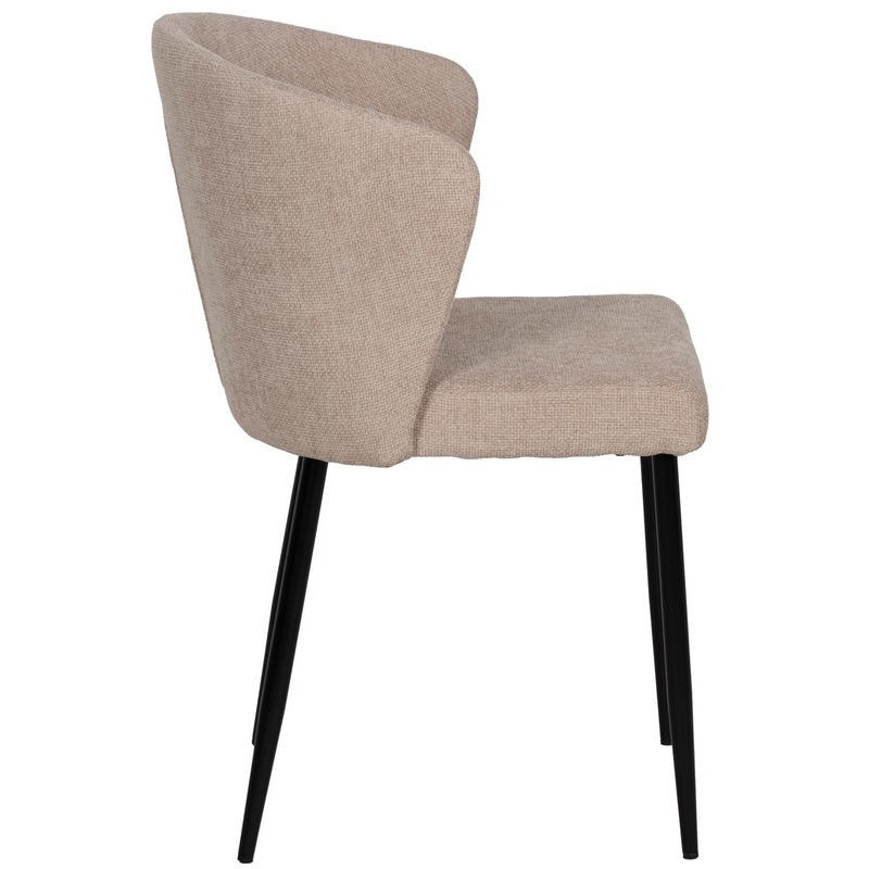 Chaise moderne chic en Tissu Beige Métal Noir Tanoya (Lot de 2) - 2