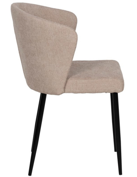 Chaise moderne chic en Tissu Beige Métal Noir Tanoya (Lot de 2) - 2