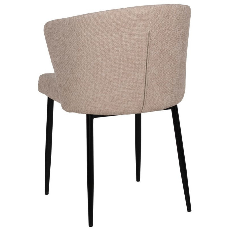 Chaise moderne chic en Tissu Beige Métal Noir Tanoya (Lot de 2) - 3