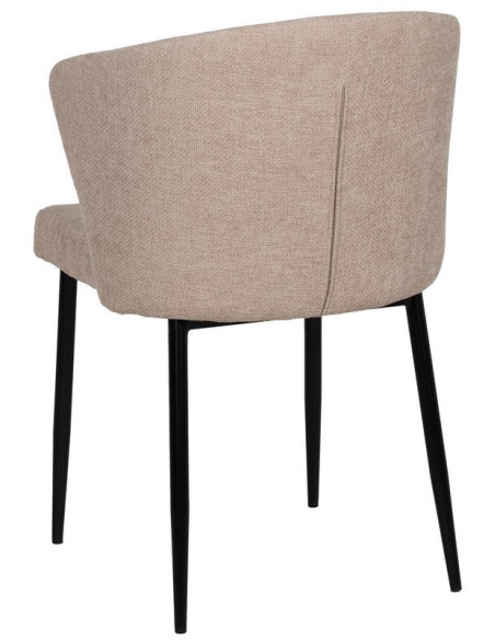 Chaise moderne chic en Tissu Beige Métal Noir Tanoya (Lot de 2) - 3