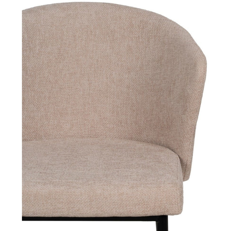 Chaise moderne chic en Tissu Beige Métal Noir Tanoya (Lot de 2) - 4