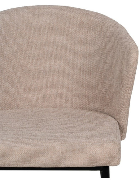 Chaise moderne chic en Tissu Beige Métal Noir Tanoya (Lot de 2) - 4