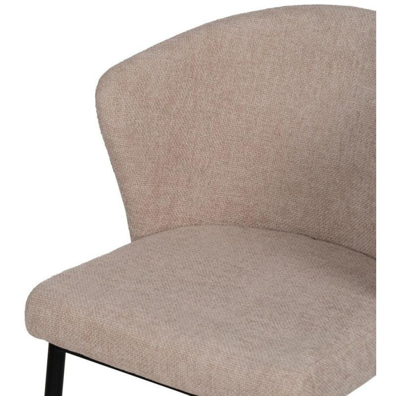Chaise moderne chic en Tissu Beige Métal Noir Tanoya (Lot de 2) - 5