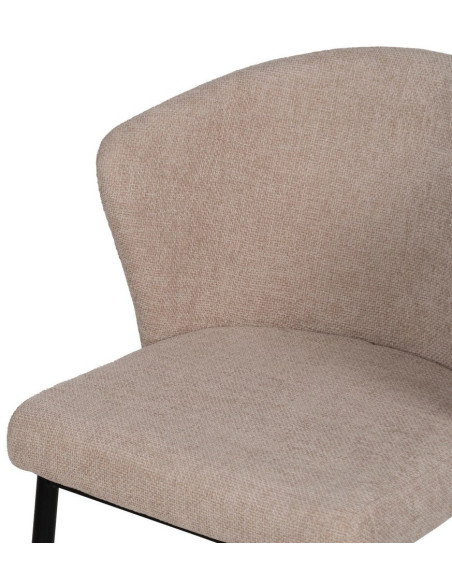 Chaise moderne chic en Tissu Beige Métal Noir Tanoya (Lot de 2) - 5