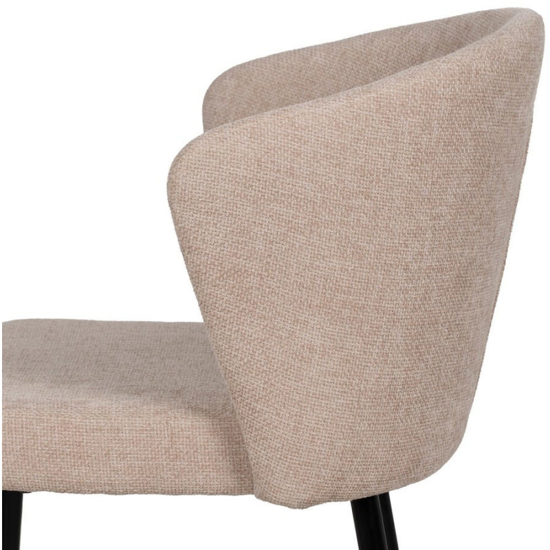 Chaise moderne chic en Tissu Beige Métal Noir Tanoya (Lot de 2) - 6