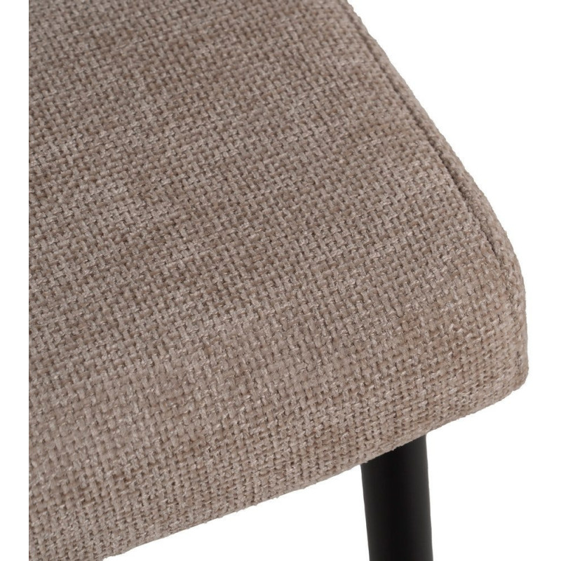 Chaise moderne chic en Tissu Beige Métal Noir Tanoya (Lot de 2) - 8