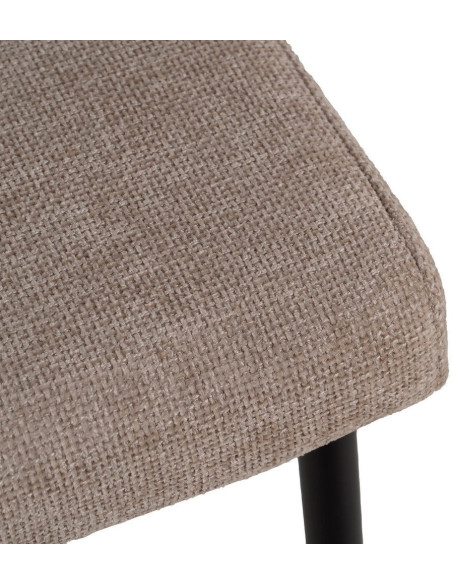 Chaise moderne chic en Tissu Beige Métal Noir Tanoya (Lot de 2) - 8