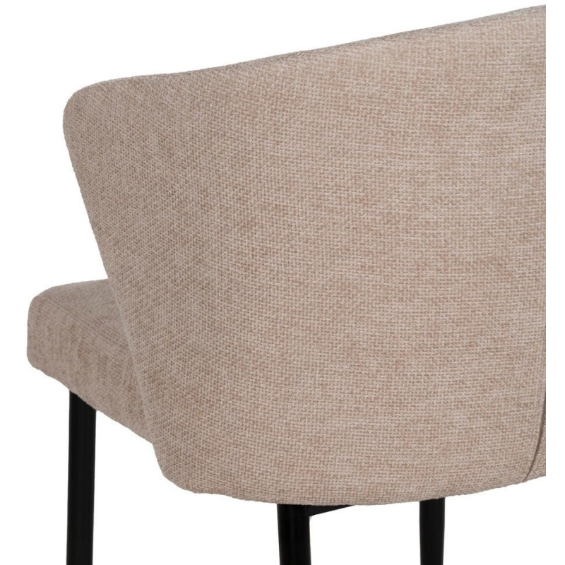Chaise moderne chic en Tissu Beige Métal Noir Tanoya (Lot de 2) - 9