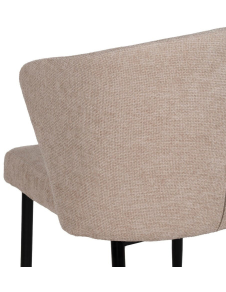 Chaise moderne chic en Tissu Beige Métal Noir Tanoya (Lot de 2) - 9